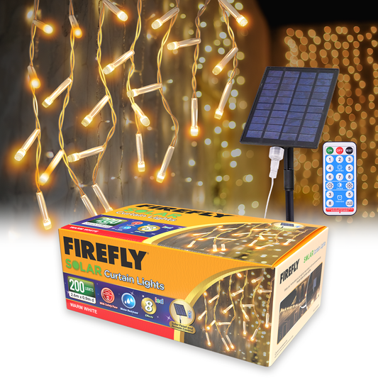 Firefly Christmas Solar Curtain Lights