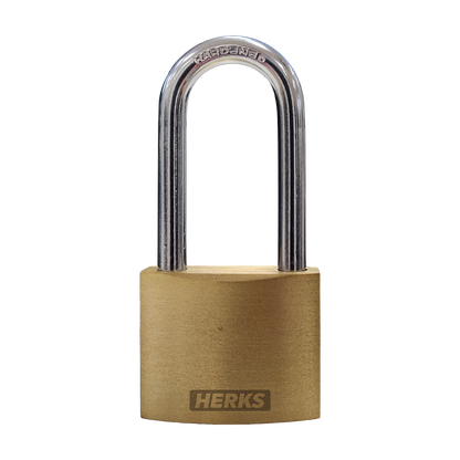 HERKS Heavy Duty Brass Padlock - Long Shackle