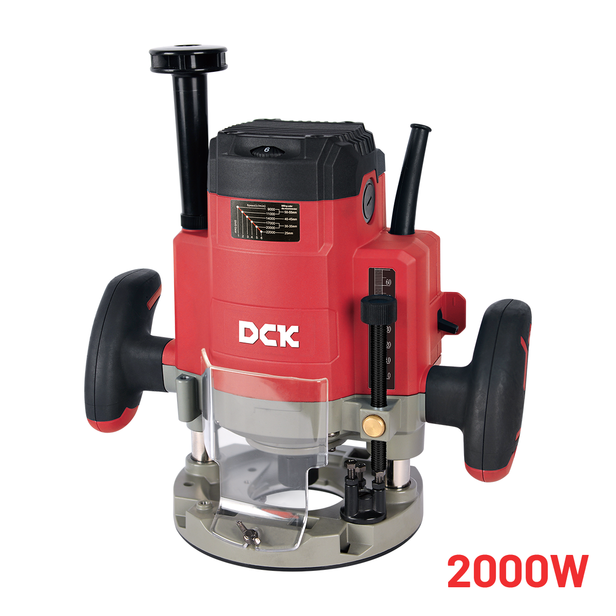 DCK Wood Router 2000W with variable speed and max. milling cutter diameter: Φ12.7mm