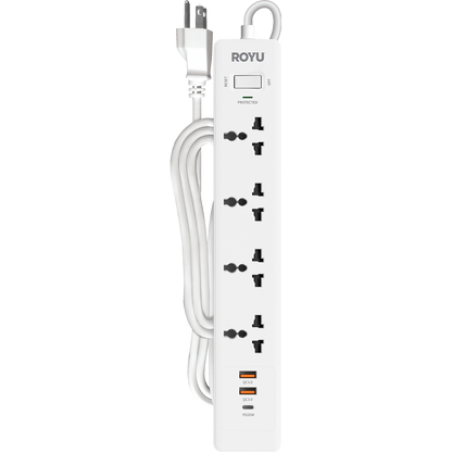 ROYU 4-Gang Power Strip with USB Ports