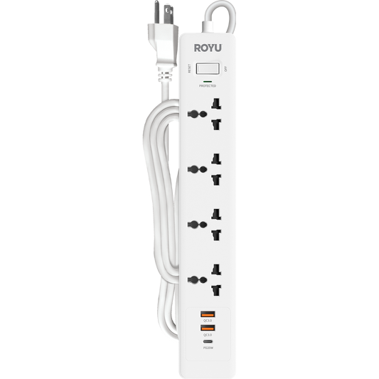 ROYU 4-Gang Power Strip with USB Ports