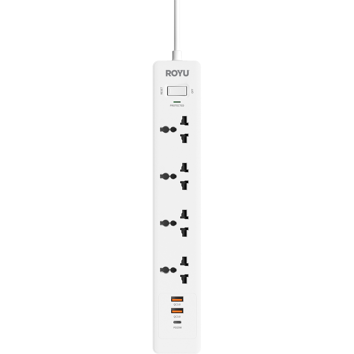 ROYU 4-Gang Power Strip with USB Ports