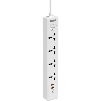 ROYU 4-Gang Power Strip with USB Ports