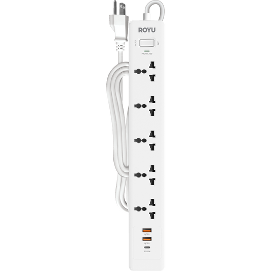 ROYU 5-Gang Power Strip with USB Ports