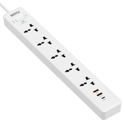 ROYU 5-Gang Power Strip with USB Ports