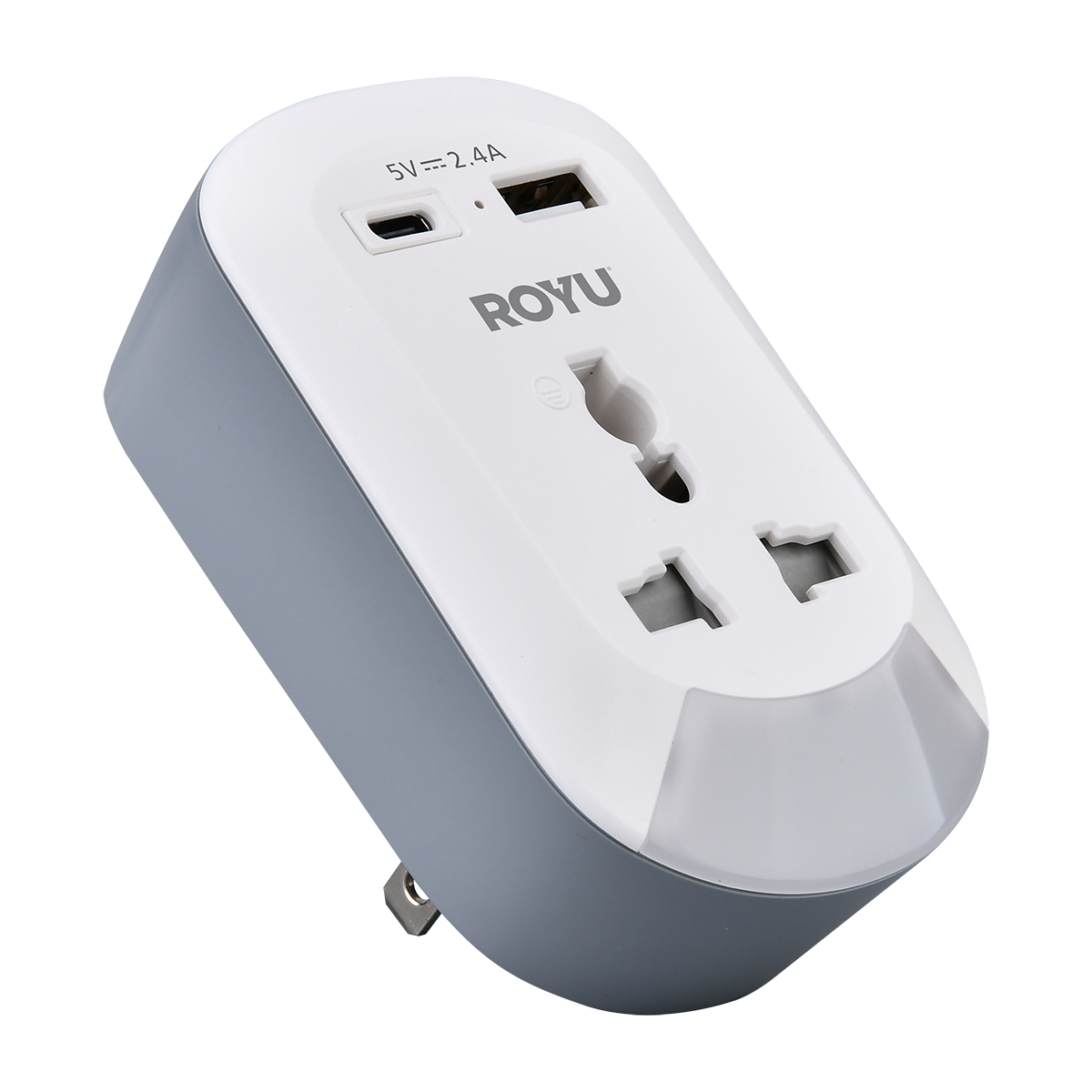 ROYU 1 Gang Wall Adapter with Night Light and USB Ports