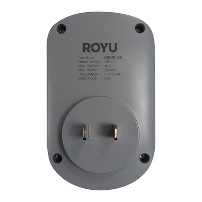 ROYU 1 Gang Wall Adapter with Night Light and USB Ports