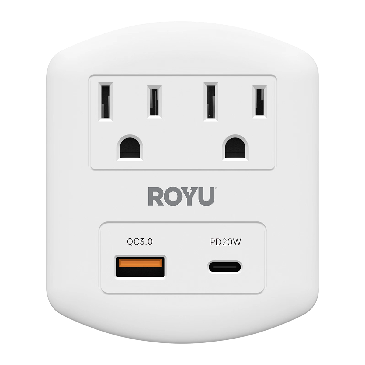 ROYU 2 Gang Wall Adapter with Fast Charging USB Ports