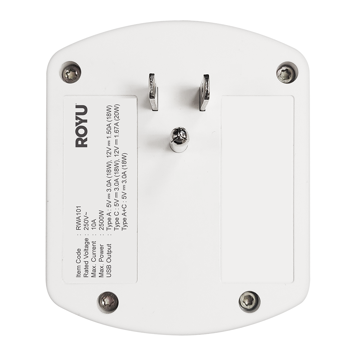 ROYU 2 Gang Wall Adapter with Fast Charging USB Ports