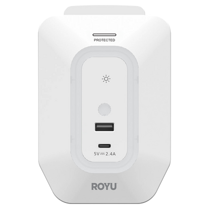 ROYU 6 Gang Wall Adapter with Night Light and USB Ports