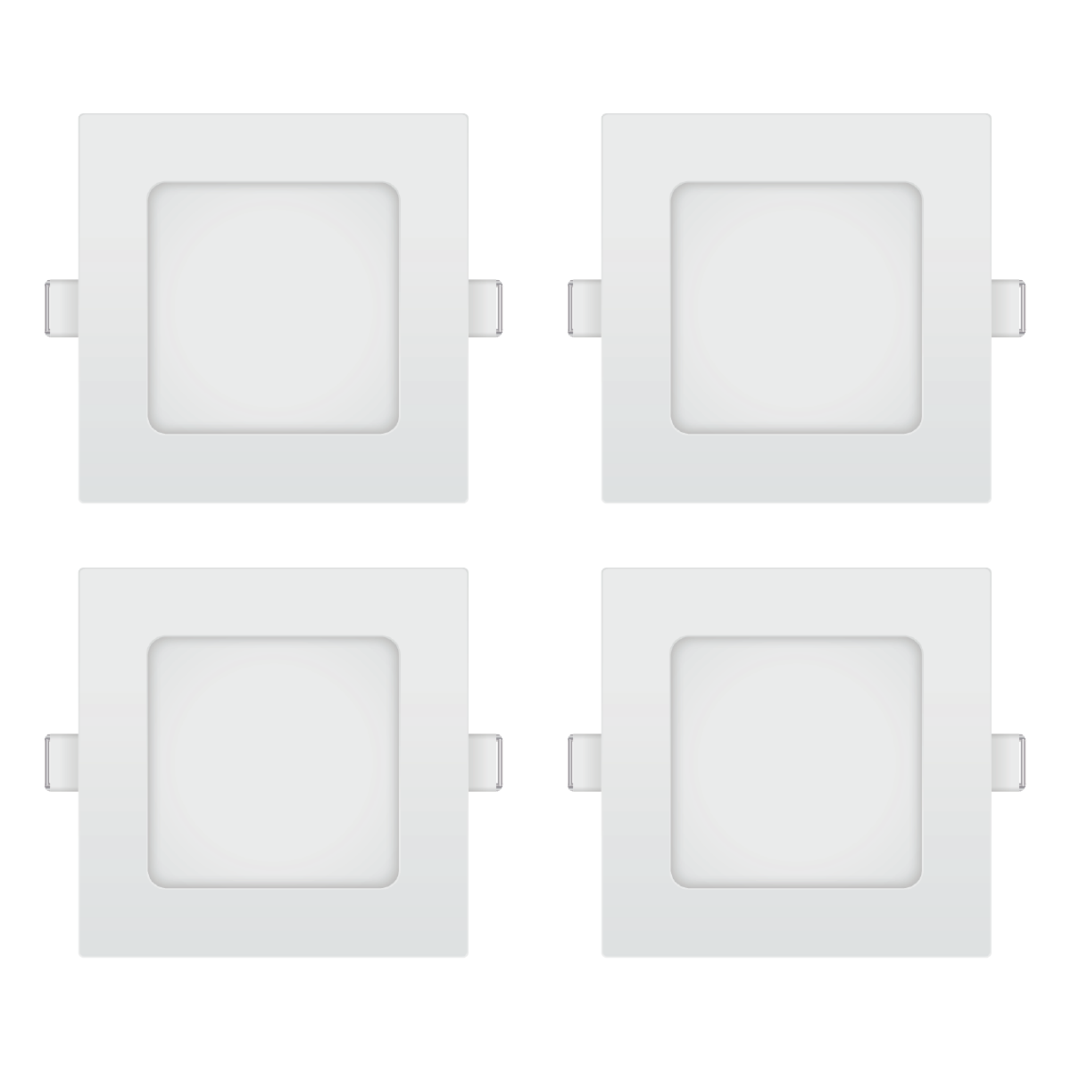 Firefly Basic Series 4-LED Square Recessed Slim Downlight Value Pack