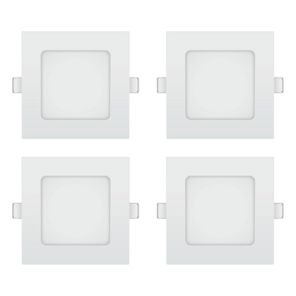 Firefly Basic Series 4-LED Square Recessed Slim Downlight Value Pack