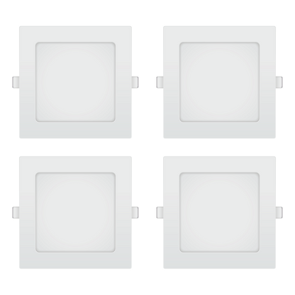 Firefly Basic Series 4-LED Square Recessed Slim Downlight Value Pack