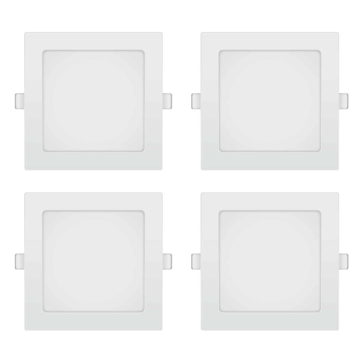 Firefly Basic Series 4-LED Square Recessed Slim Downlight Value Pack