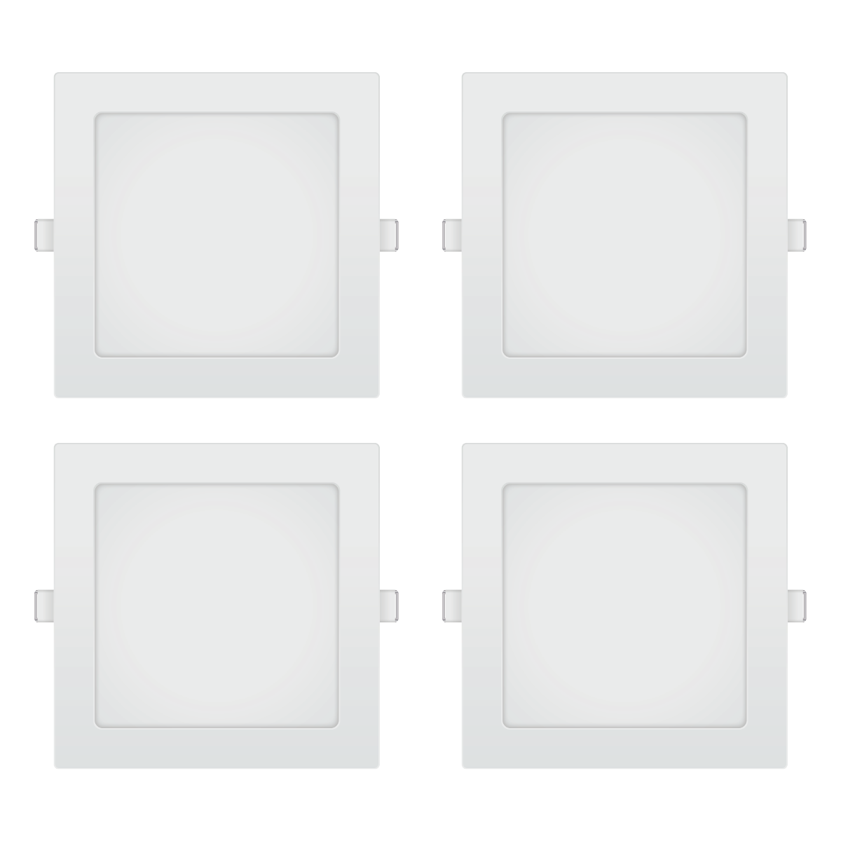 Firefly Basic Series 4-LED Square Recessed Slim Downlight Value Pack